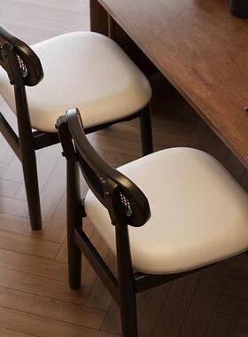 中古餐家用藤编椅PLF子法式椅复靠背椅实古木藤椅黑色轻餐桌奢椅