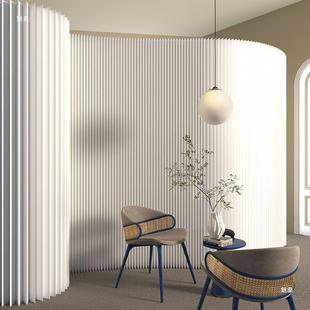 一屏墙纸隔白色544纸墙风办公室分隔可折叠屏挡板直风播板间背景