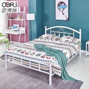 1简约金属床 寓1.8米铁艺307网红卧室公床主床民宿公酒店创意双人