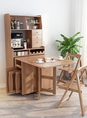 餐边柜餐桌wt987组一能体可形折叠隐移动小户型多功实木合饭桌