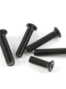 3LZZ04不锈钢4FMM黑色十字小平头机螺丝2/M2.5/3/M黑锌小沉头M机