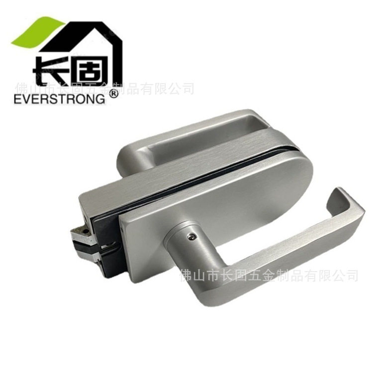无框玻璃门锁 办公高隔断单开锁 缺口执手锁 铝卫生间厕所门锁