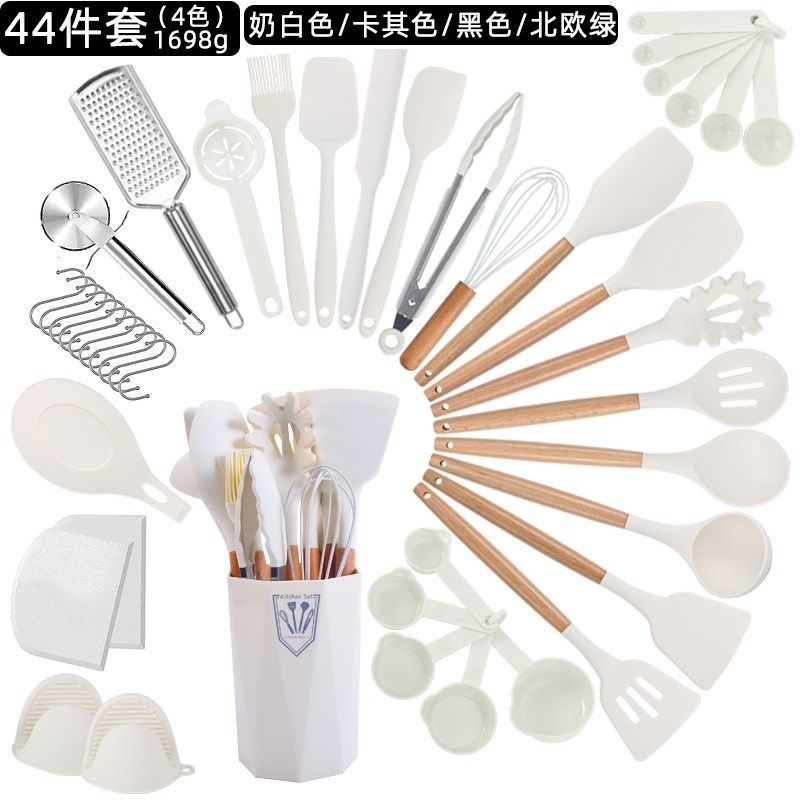 跨境【多款式套装现货】硅胶厨具33件套烹饪15件套厨房用具12件套