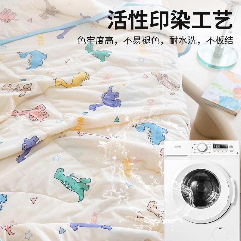 夏季儿童夏被夏凉被可机洗幼儿园凉感丝空调被春夏午睡超薄小被子