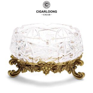 CIGARLOONG茄龙雪茄烟灰缸欧式 23EP9 奥地利水晶镶铜烟具摆件CLG