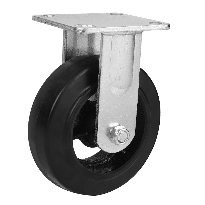 防静电脚轮4寸5寸6寸8寸重型黑色橡胶导电轮静音万向轮子