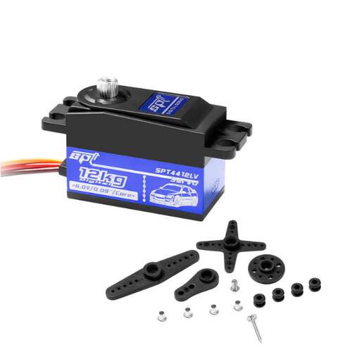 12KG金属齿短身铁芯低压数字舵机180° RC车模SCX10 TRX4漂移车