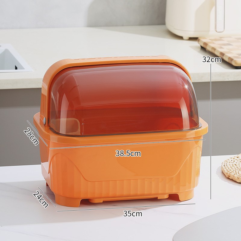 甲东里家用防尘碗柜收纳盒碗盘箱碗碟置物碗柜沥水碗碟收纳碗筷箱