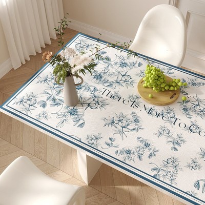 桌垫轻奢高级感餐桌垫防水桌面垫长方形美式西餐桌桌布免洗茶几垫