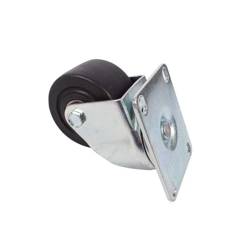 低重芯脚轮安装孔80*60镀锌支架边刹万向轮重载型带刹车轮子