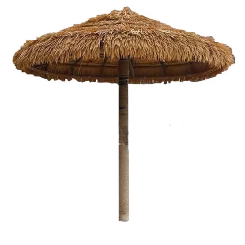 户外实木茅草亭蘑菇亭圆形遮阳棚沙滩防腐木亭长廊木屋景观凉亭子