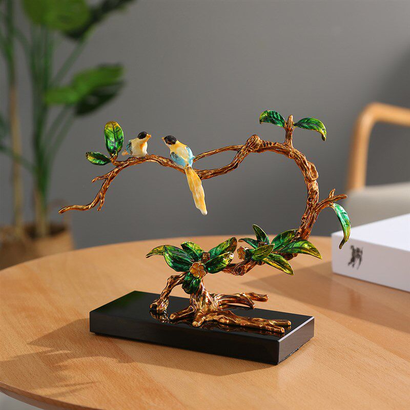 创意田园风黄鹂鸟金属摆件新款时尚精美立体工艺品清新甜美小摆件