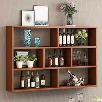 木墙置物架壁挂式书架创意墙面储URN物柜实壁柜吊装柜收上纳酒柜