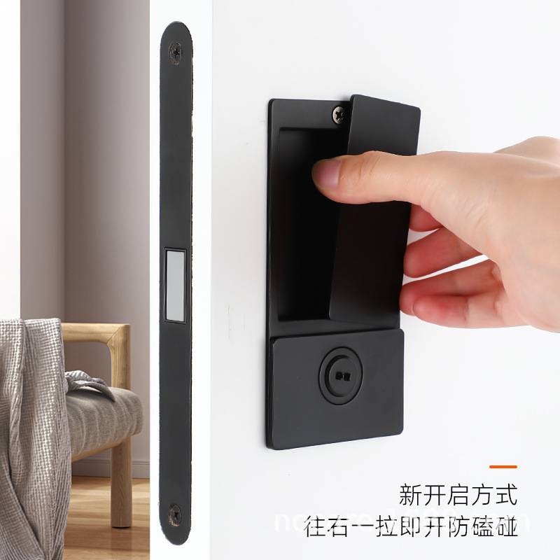 Ahandle卧室门锁室内隐形门磁吸房门锁平面锁内嵌式门把手移门锁