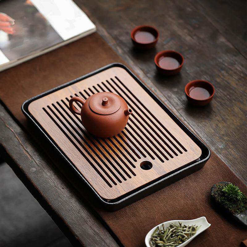 盘型重竹形干泡茶盘家用竹制小茶海陶瓷小托简约干cp210625泡盘圆