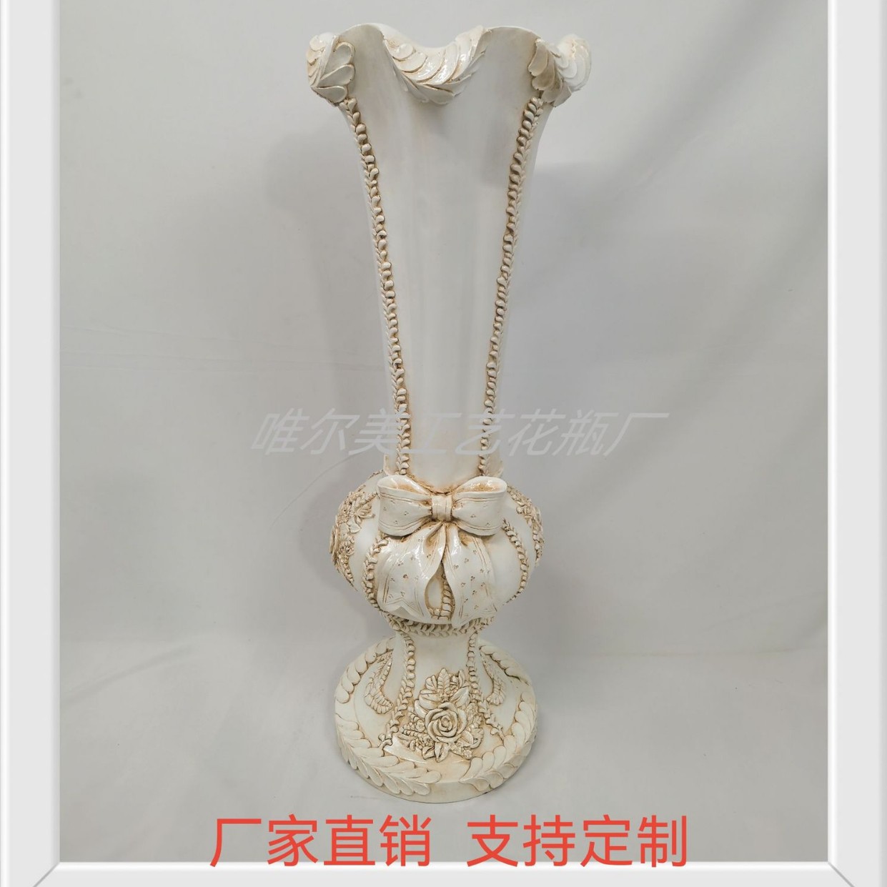欧式创意波浪口桌面落地组合花瓶家居玄关酒店展厅婚庆摆件路引
