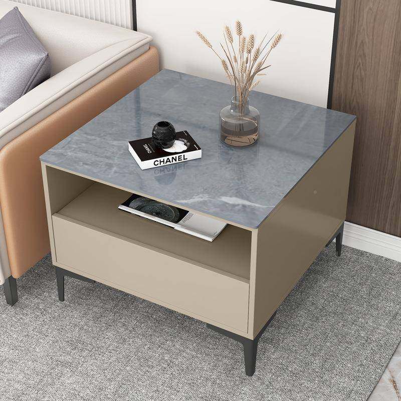 现代简DHG约岩板几角几沙发储物边柜小户型极简正方边形几客茶厅