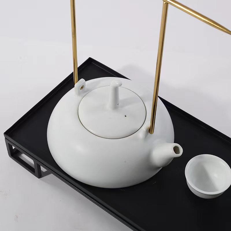 新式陶瓷茶具摆件茶壶托盘中酒茶室样WXP茶几茶桌摆设店板房软装