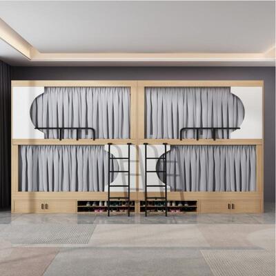 空舱双层学生宿床无品牌/舍钢木青年旅太社员工多功能上下床铺双