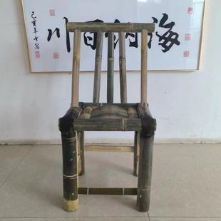 竹椅子农家手工制作纯楠竹成人靠纯背985座椅编竹凳子老竹式传统