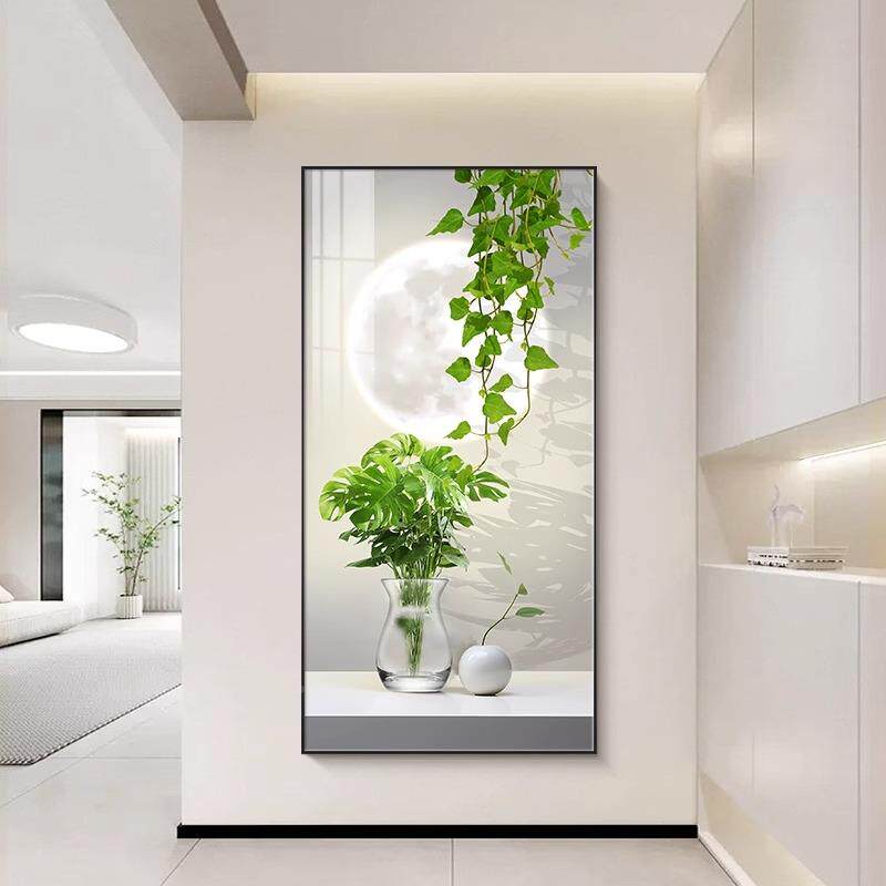 绿植玄关装饰画小门BYR清新代简现约客厅廊过走道挂画感进入户画