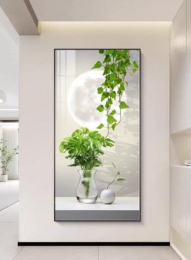 绿植玄关装饰画小门BYR清新代简现约客厅廊过走道挂画感进入户画