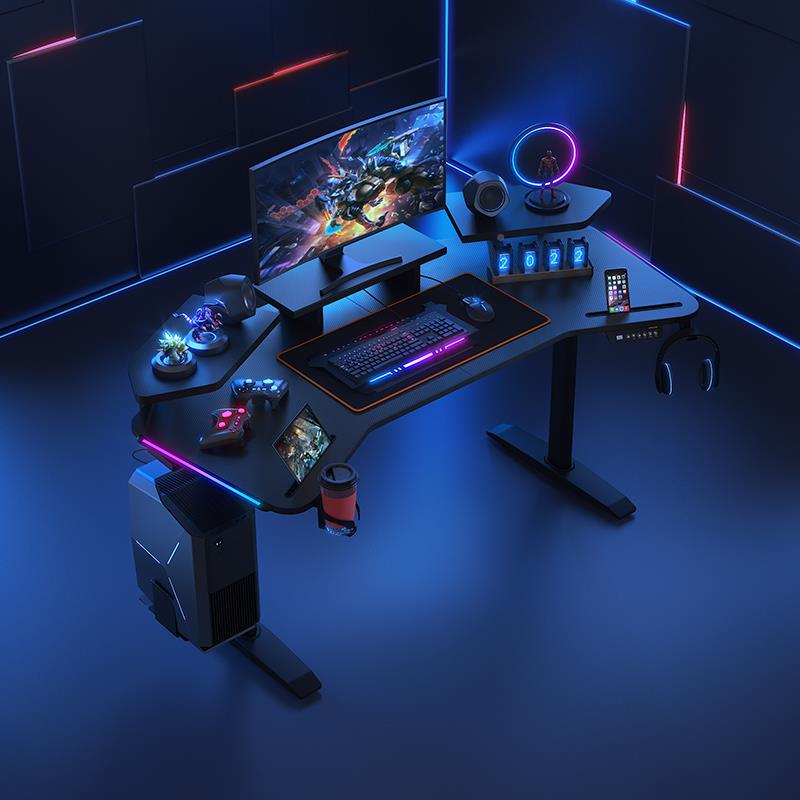 PGL式ft安德斯极影战士电竞桌电动升降桌家用桌子桌椅套餐台特电