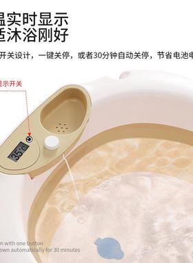 生德国厚2026新款加塑料可折婴儿洗澡盆新儿浴FRH叠盆感温双层沐