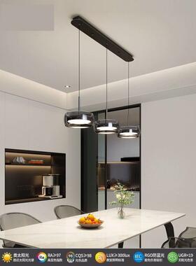 餐厅吊灯现代简约吧台台餐灯2025极简岛KKZ轻奢年玻璃三头桌饭厅