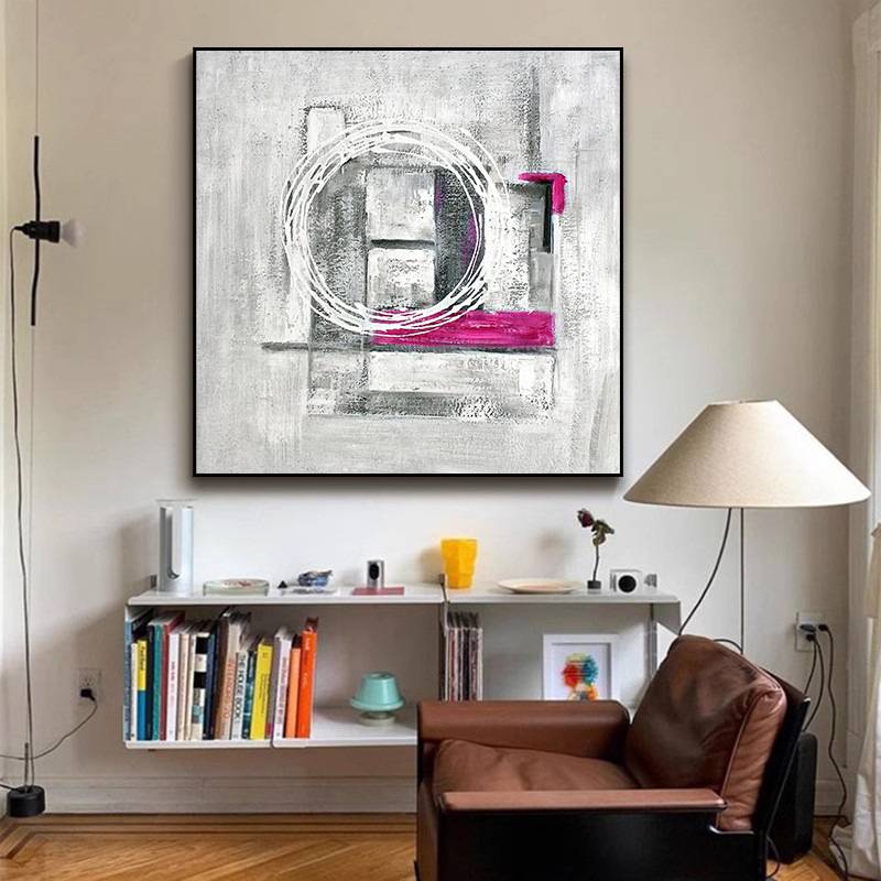 纯手绘抽象油画 沙发背景客厅卧室画玄关餐厅挂墙肌理装饰画外贸图片