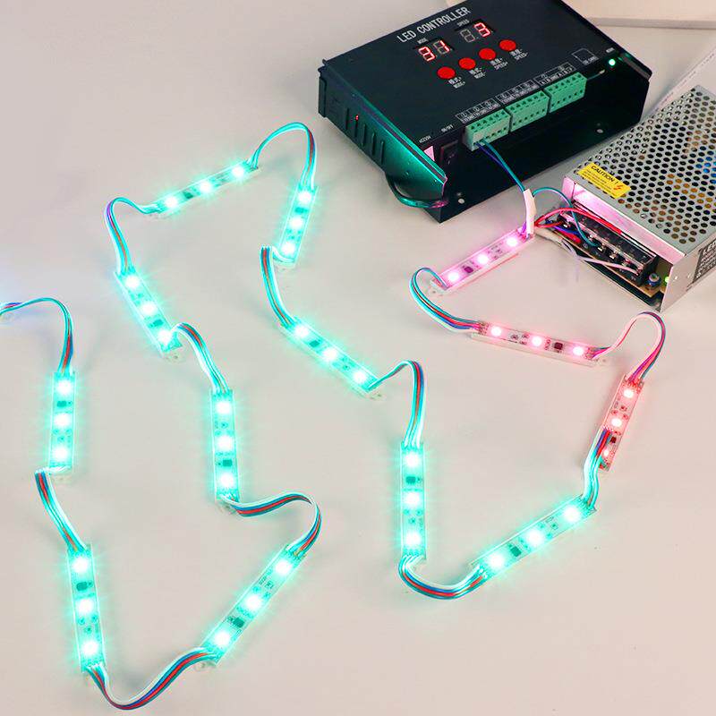 LE幻彩模组广告发字XCI招牌全彩七彩流光水跑马灯带编程R防GB水灯