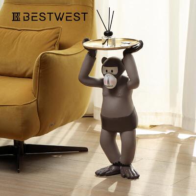 Betwest客厅玄关电视柜猴子装饰s摆饰件设计样板房XSY21091家居装