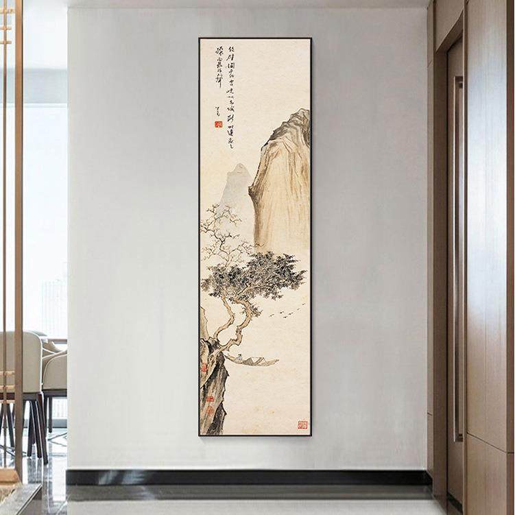 新中式装山水关饰玄竖版长条国画客厅过KRC道画挂画书房茶室古代,家装主材,卫浴五金组合套装/挂件套餐,淘宝优惠券,粉丝福利购,淘宝优惠卷