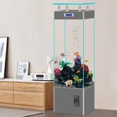 源中头工厂2025新款 网红金PKL晶超白璃族鱼缸客厅家用玻小型立式