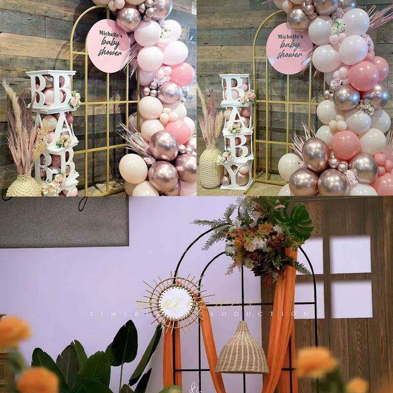 新款婚引拱形屏风摆件铁艺背庆景艺黑CDB色弧形拱门舞台路装饰花