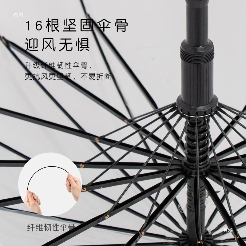 16骨透明雨伞长柄女号网双人白色红雨伞晴雨两用7842结实抗风定大