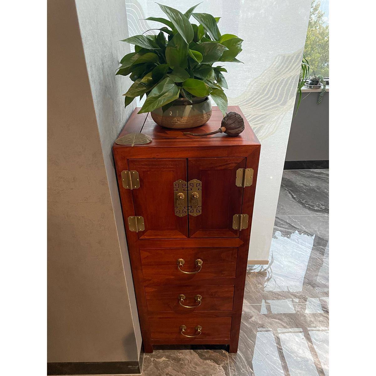 O屉F9D中式实五斗柜樟卧室木转角木柜现F757H5TS代客厅抽家具带门