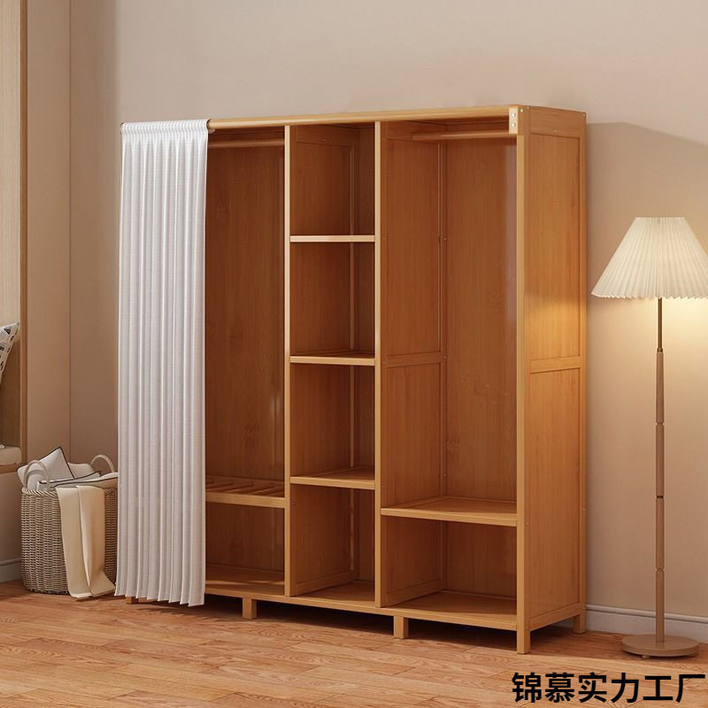 简易衣柜简约布帘门家用卧室大容量经济型出租房多层耐用衣橱柜子
