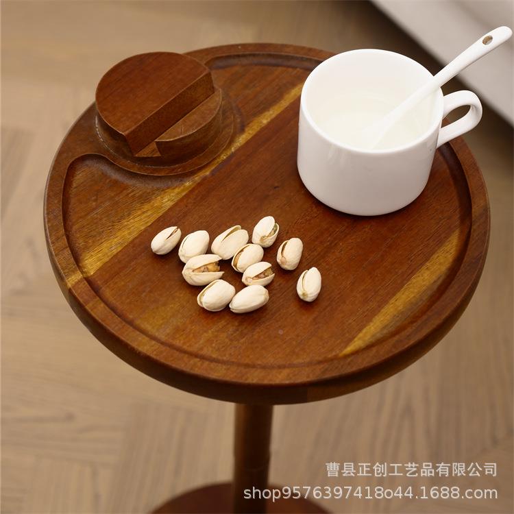 木落质创沙ZC-422发架客盘厅角储物架子手机支撑架意下午茶托实木