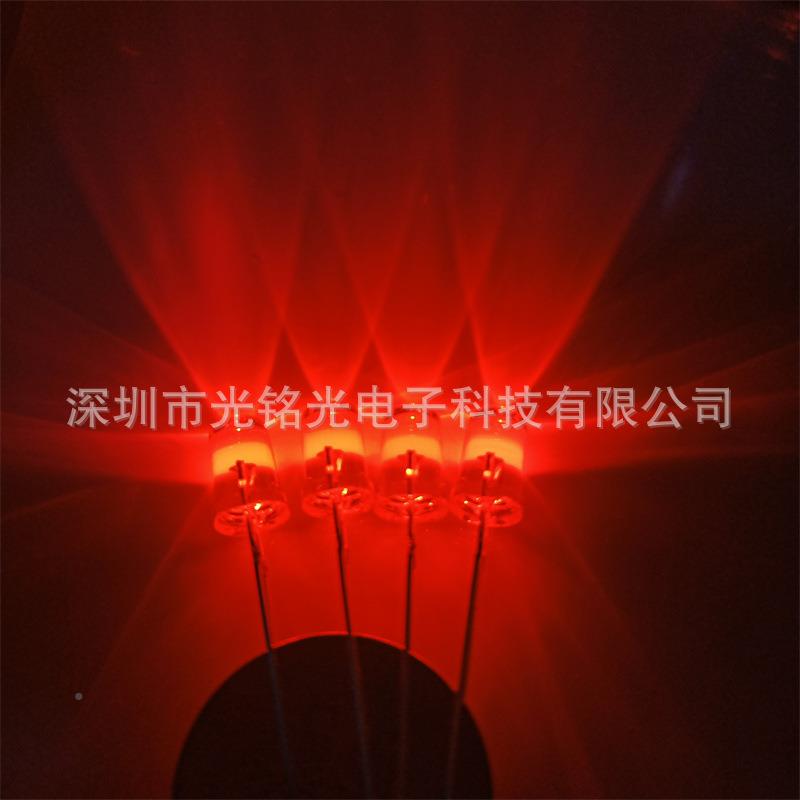 F5/5mm红蓝双色5mm红蓝无透极LED发光二极定明直管插灯珠颜色支持