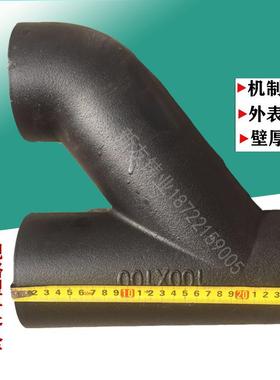 铸铁管管d0n11SFE排0柔性铸铁管件水小h管y管h三通dn100*18三通接