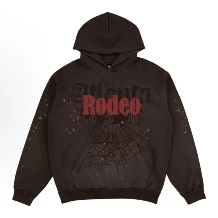【Stock x version】SP5DER-FW24-TS-棕色 蜘蛛网潮牌男女同款套头卫衣帽衫  尺码：S-XXL  801