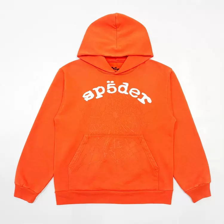 Sp5der SS24 【Stock x version】Legacy Orange HOODIE  蜘蛛网潮牌男女同款套头卫衣帽衫 橙色 尺码：S-XXL  798