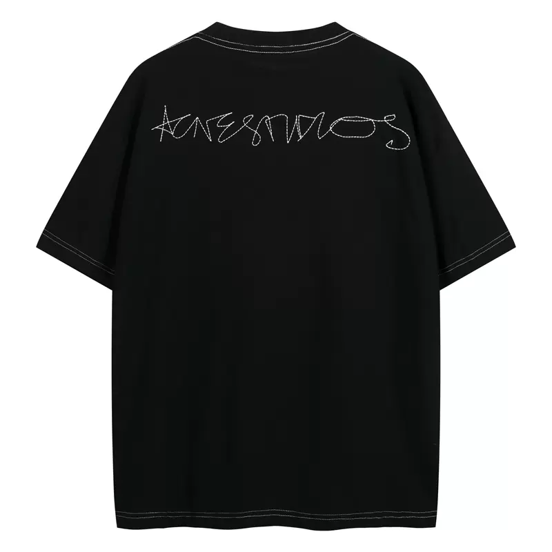 AC 刺绣LOGO字母短袖T恤 粉色 黑色 白色 S-XL  8080#