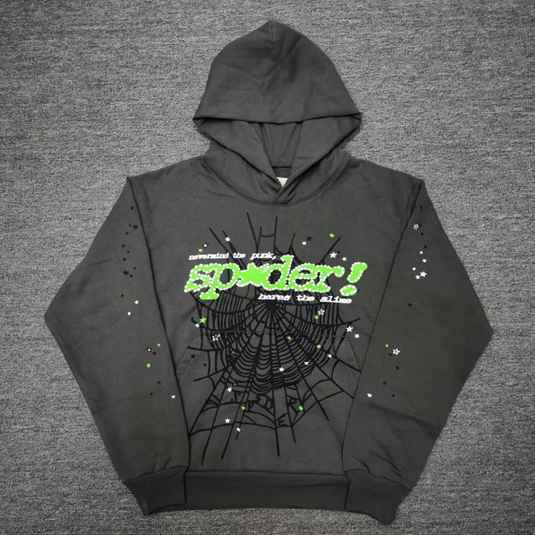 Sp5der FW22 【Stock x version】 HOODIE  Brown angel 555帽衫蜘蛛网潮牌男女同款套头卫衣帽衫  S-XXL  818