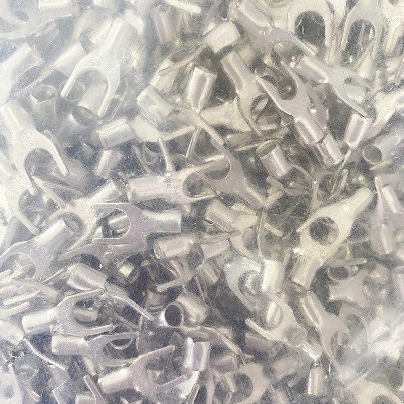 100只SNB3.5-6冷压叉形Y型U型裸端头紫铜焊口接线端子