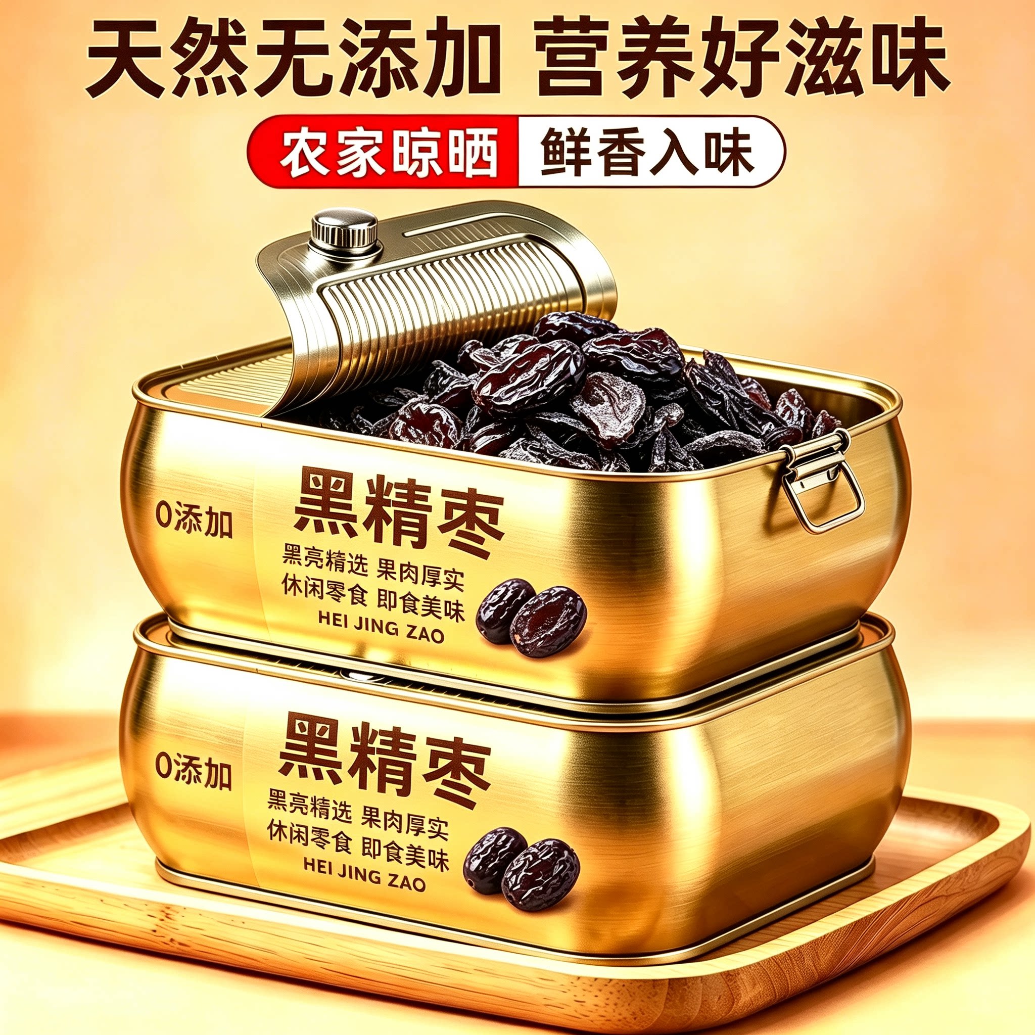 九蒸九制黑金枣去皮无核枣类制品免洗即食水果干软糯零食黄芪健康