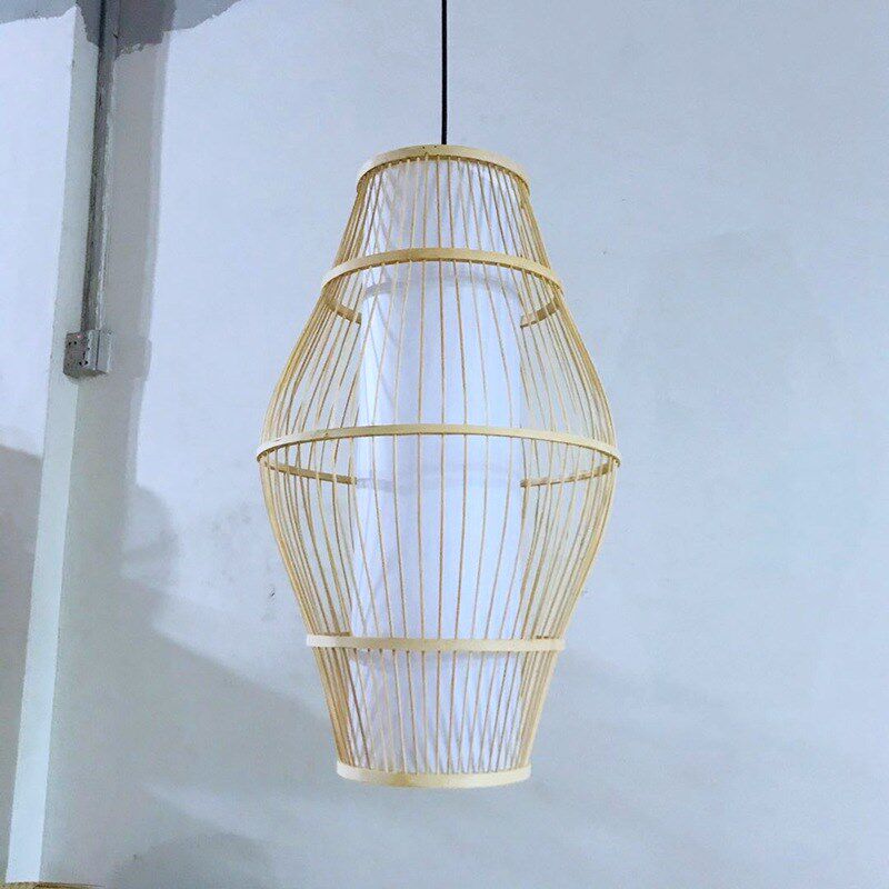 日式榻榻米吊灯书房现代简约灯具竹丝灯笼55CM客厅餐厅竹编竹灯