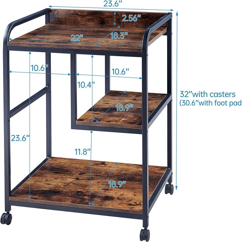 铁艺打印机架子办公置物架复印机架可移动主机多层落地收纳架边几