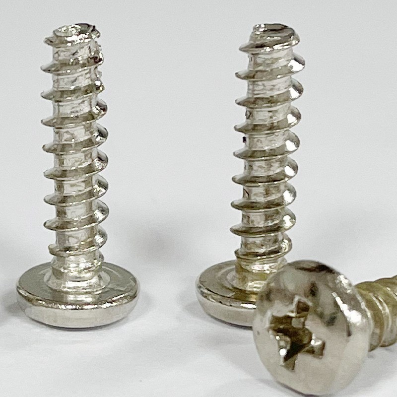 BB淬火镀镍加硬十字大圆头平尾自攻螺丝盘头大头平尾自攻螺钉M3